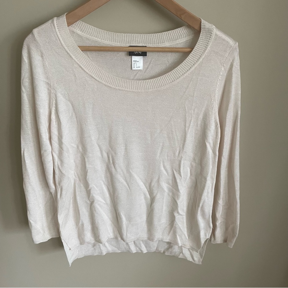 H&M cream knit cropped sweater